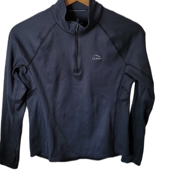 L.L. Bean Tops L L Bean Small Petite Womens Gray Quarter Zip Poshmark